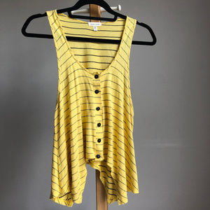 Silence + Noise yellow black stripe cropped tank
